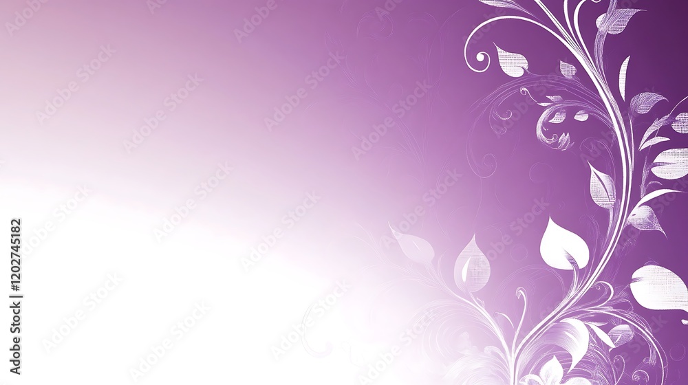 Elegant White Floral Design on Purple Gradient Background Elegant White Floral Design on Purple Gradient Background
