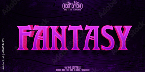 Fantasy editable text effect, customizable fairy and magic 3d font style