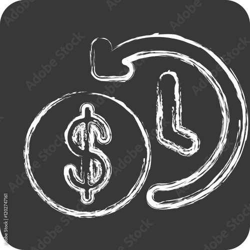 Icon Time Saved. related to Savings symbol. chalk Style. design editable