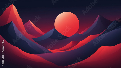 A gradient from crimson red to navy blue, evoking mystery and intensity