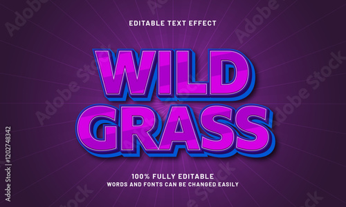 wild grass editable text effect with a farm grass and fresh theme