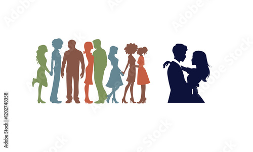 Love couple relationship development, marriage, pregnancy, becoming parents,