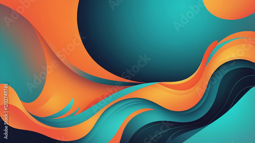 A vibrant gradient shifting from bright orange to turquoise, representing energy and creativity