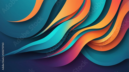 A vibrant gradient shifting from bright orange to turquoise, representing energy and creativity