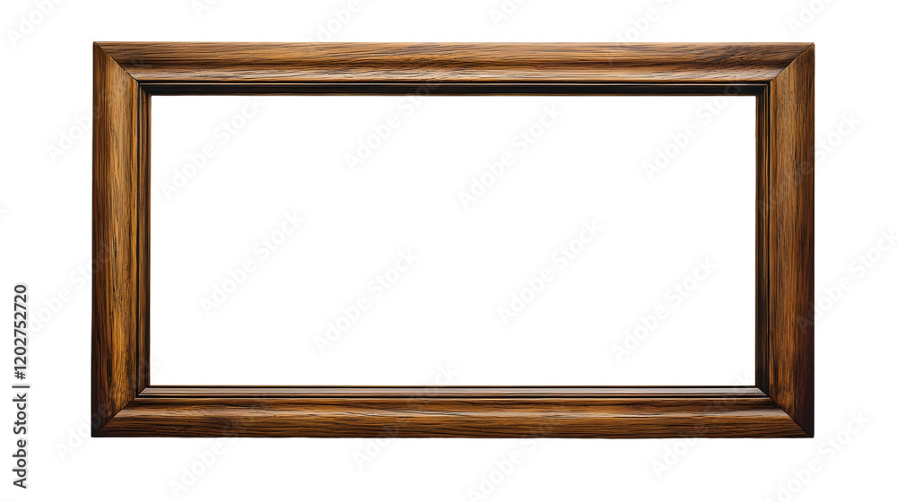 Wooden Picture Frame, Isolated on Transparent Background Wooden Picture Frame, Isolated on Transparent Background