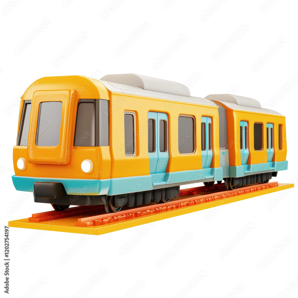 Colorful toy train on a vibrant track Colorful toy train on a vibrant track