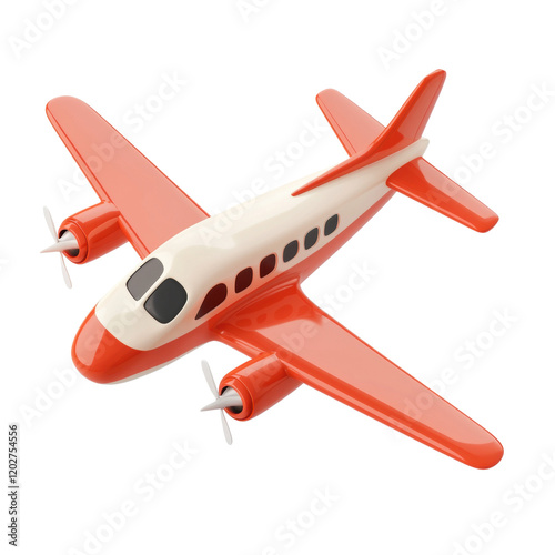 Colorful toy airplane model with propellers