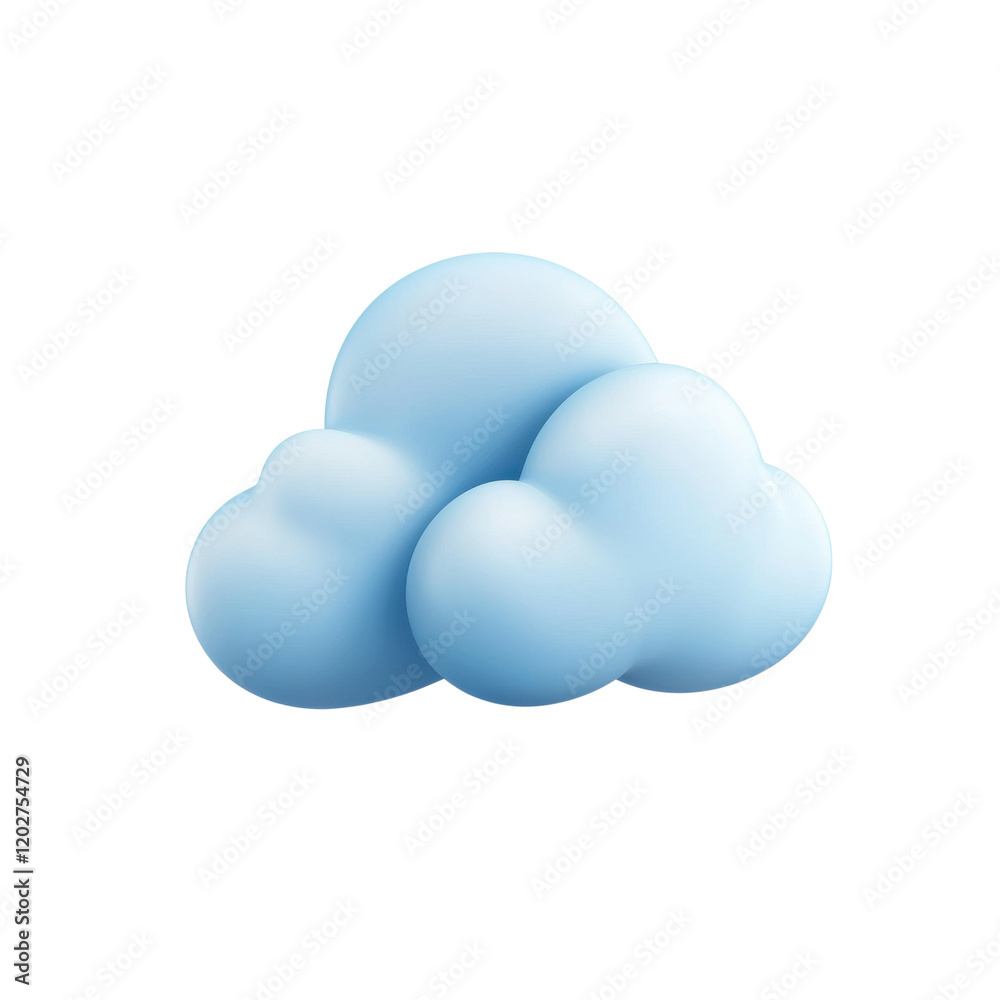 Soft blue cartoon cloud illustration Soft blue cartoon cloud illustration