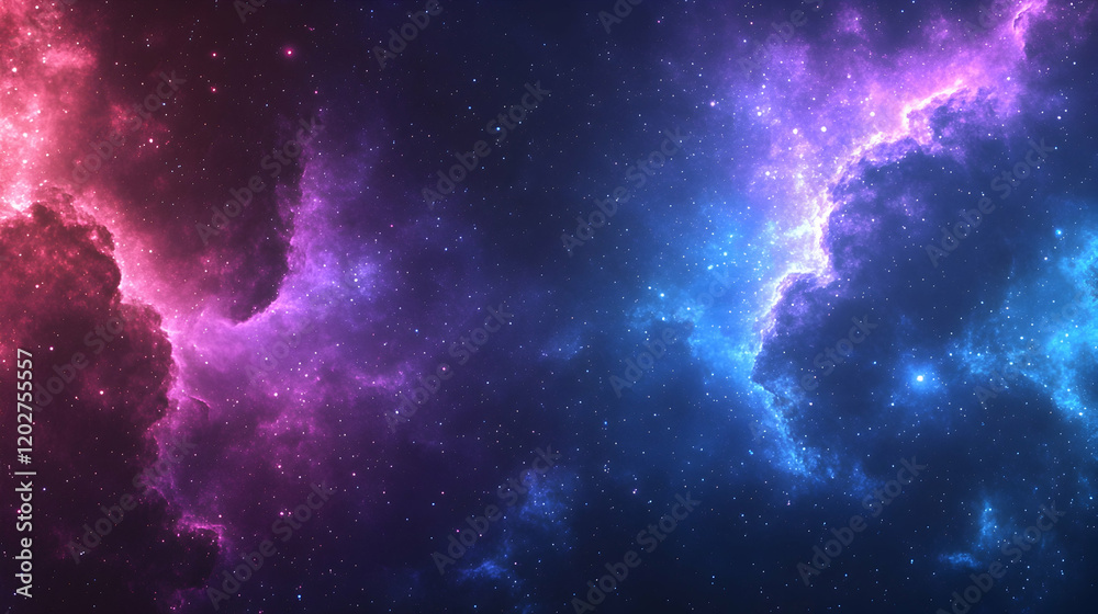 Fototapeta premium Cosmic Nebula Pink and Blue Galaxy Background, space, cosmos, universe, stars, astronomy