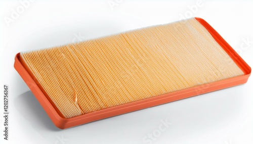 Close-up of a new air filter, ready for installation.