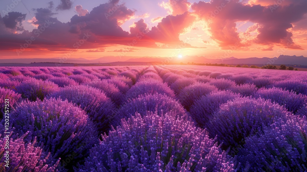 Obraz premium Lavender Field at Sunset