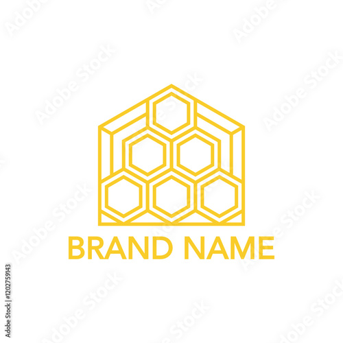 Honeycomb house logo. Modern, unique, simple.
