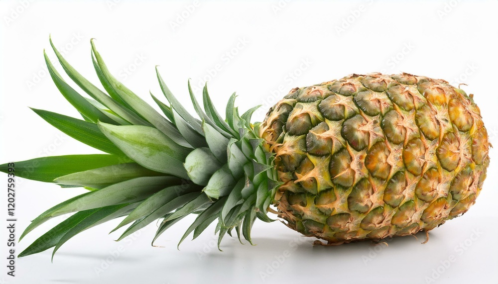 Fresh pineapple with vibrant green leaves. Fresh pineapple with vibrant green leaves.