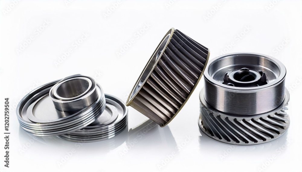 Precision-engineered metal components, showcasing intricate details and a sleek metallic finish. Precision-engineered metal components, showcasing intricate details and a sleek metallic finish.