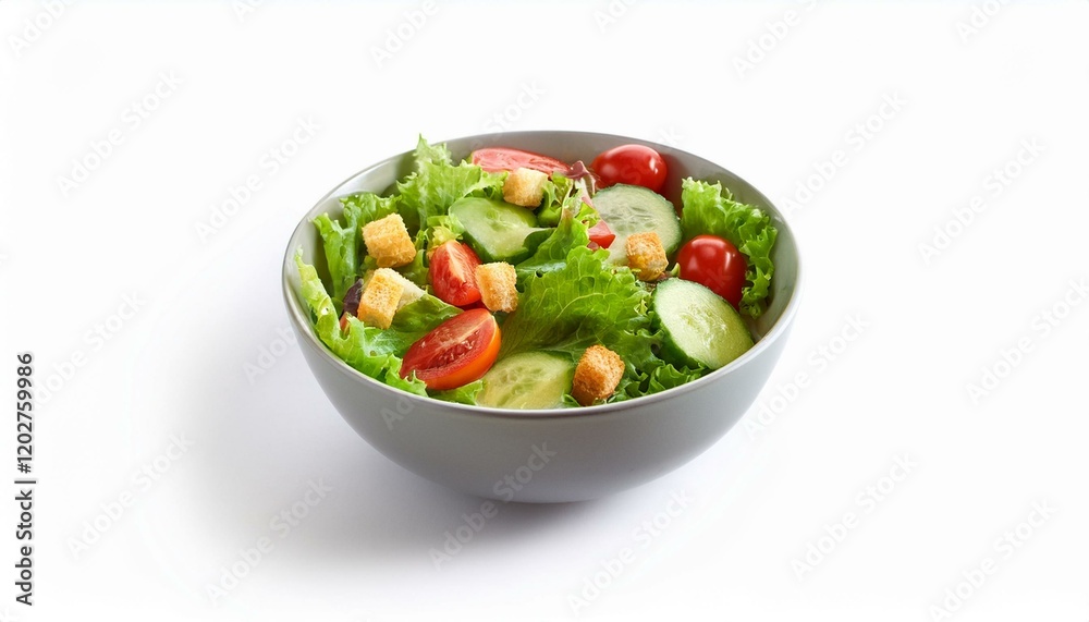 Fresh garden salad with crunchy croutons. Fresh garden salad with crunchy croutons.