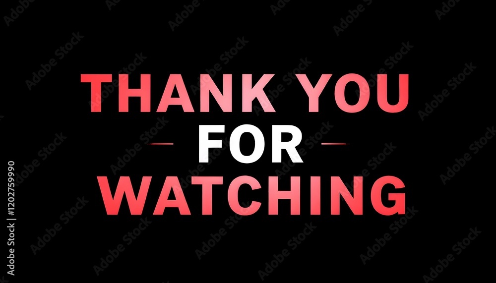 Design a dark-themed banner with bold text saying ‘Thank You for Watching,’ featuring a red play Design a dark-themed banner with bold text saying ‘Thank You for Watching,’ featuring a red play