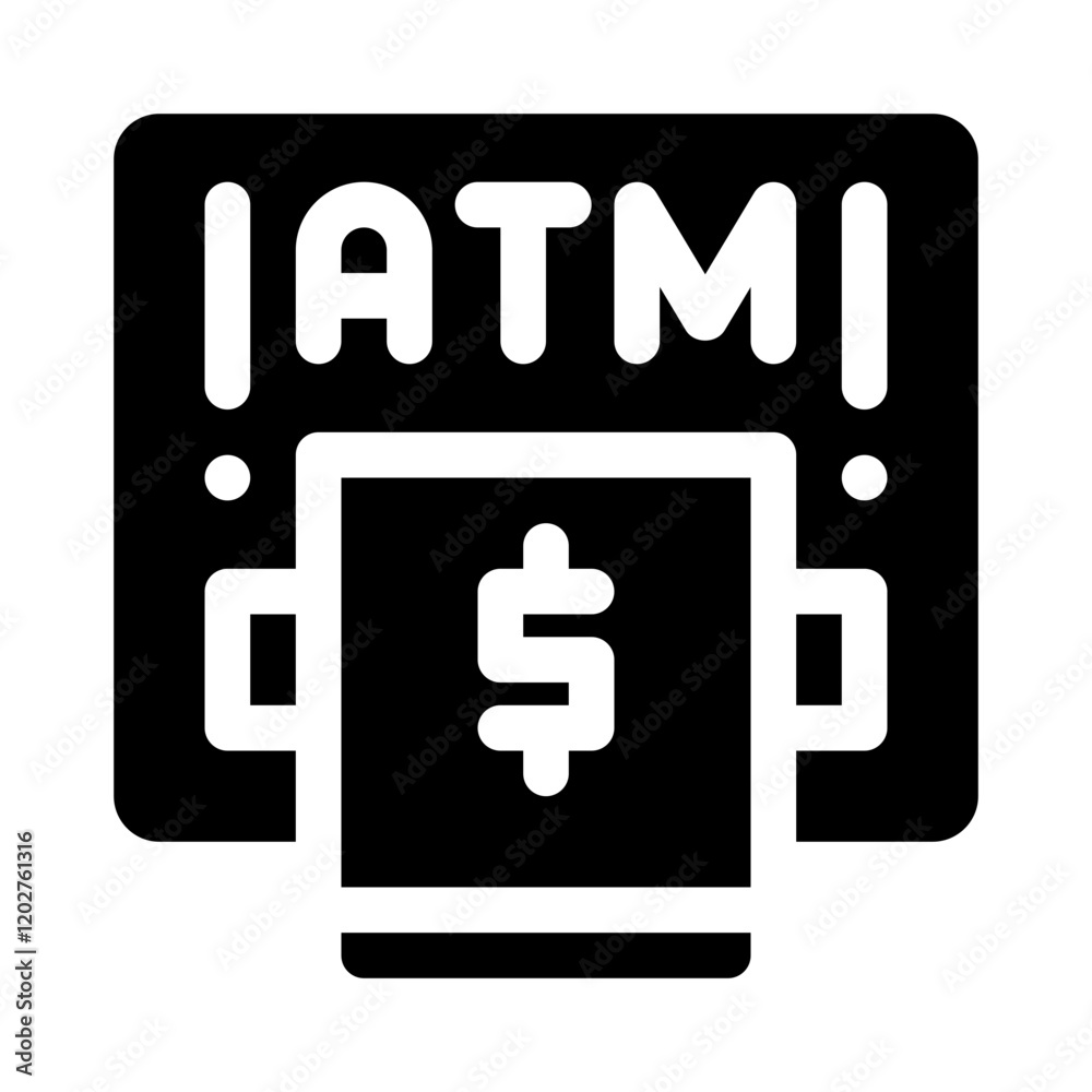 Obraz premium ATM glyph icon