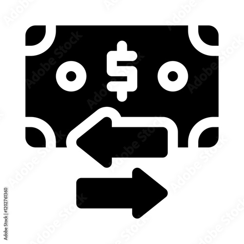 Money transfer glyph icon photo