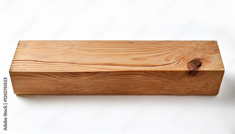 Natural light illuminates a rectangular block of light brown wood, showcasing its grain. Natural light illuminates a rectangular block of light brown wood, showcasing its grain.