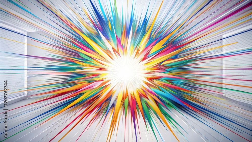 Obraz premium Abstract Colorful Burst of Energy in a Modern Room