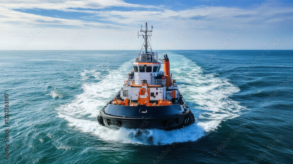 Large Cargo Ship Navigating Through Clear Blue Ocean Waters Under Bright Sky with Clouds
Large Cargo Ship Navigating Through Clear Blue Ocean Waters Under Bright Sky with Clouds