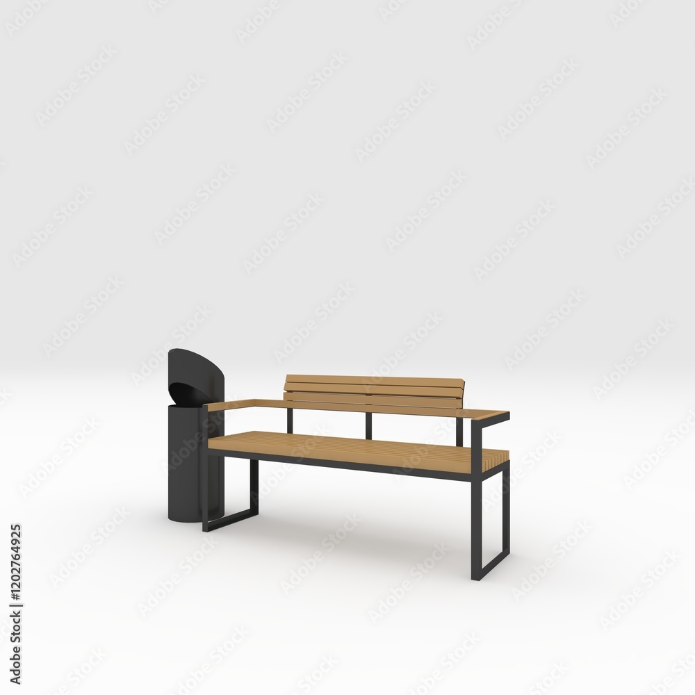3d render bench park design element. Furniture Collection 3d render bench park design element. Furniture Collection