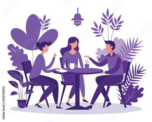 Business meeting flat people on presentation conference ilustration team seminar vector concept.