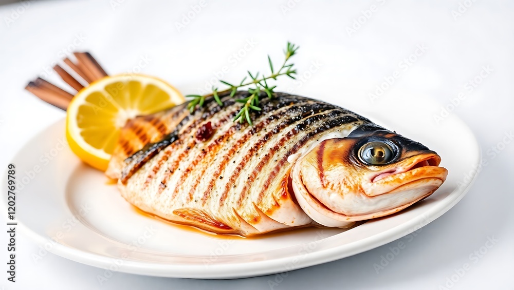Grilled Fish with Lemon & Thyme – Elegant Restaurant Dish Grilled Fish with Lemon & Thyme – Elegant Restaurant Dish