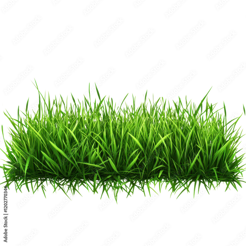 Obraz premium Lush Green Lawn Illustration with Transparent Background