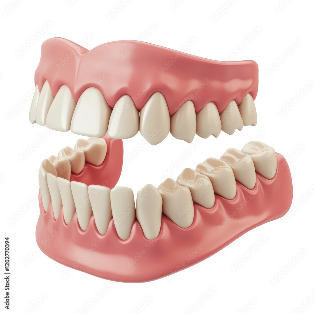 Obraz premium 3D model of human teeth and gums anatomy