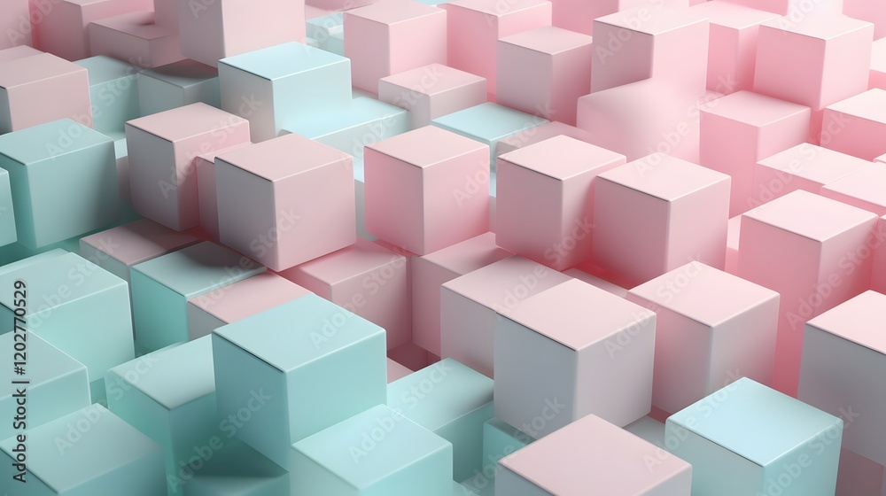 Obraz premium Dynamic abstract structure creative design space 3d render digital art aerial view geometric patterns