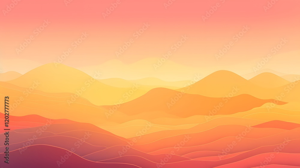 Sunset silhouette landscape serene mountain range digital art vibrant atmosphere wide angle tranquility Sunset silhouette landscape serene mountain range digital art vibrant atmosphere wide angle tranquility