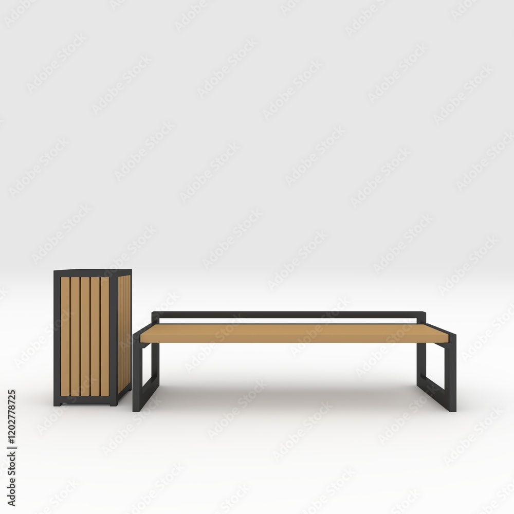 3d render bench park design element. Furniture Collection 3d render bench park design element. Furniture Collection