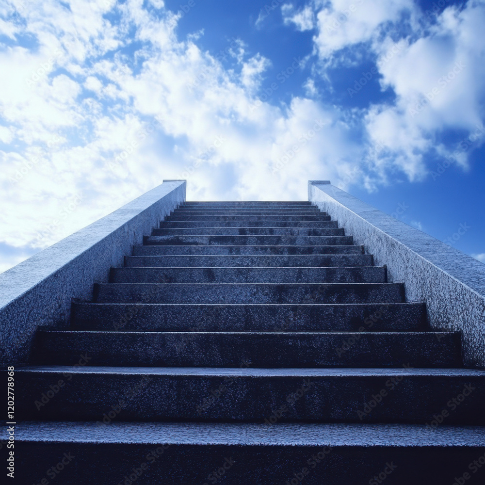 Fototapeta premium Ascending Steps Under a Bright Sky