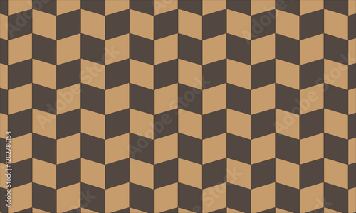 Seamless parallelogram pattern in light and dark brown, abstract background photo