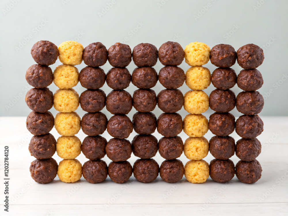 Obraz premium chocolate corn balls, food, spice, isolated, pepper, white, brown, allspice, ingredient, chocolate, dry, black, closeup, pimento, macro, dried, sweet, healthy, seasoning, nut, gourmet, seeds, seed, nu