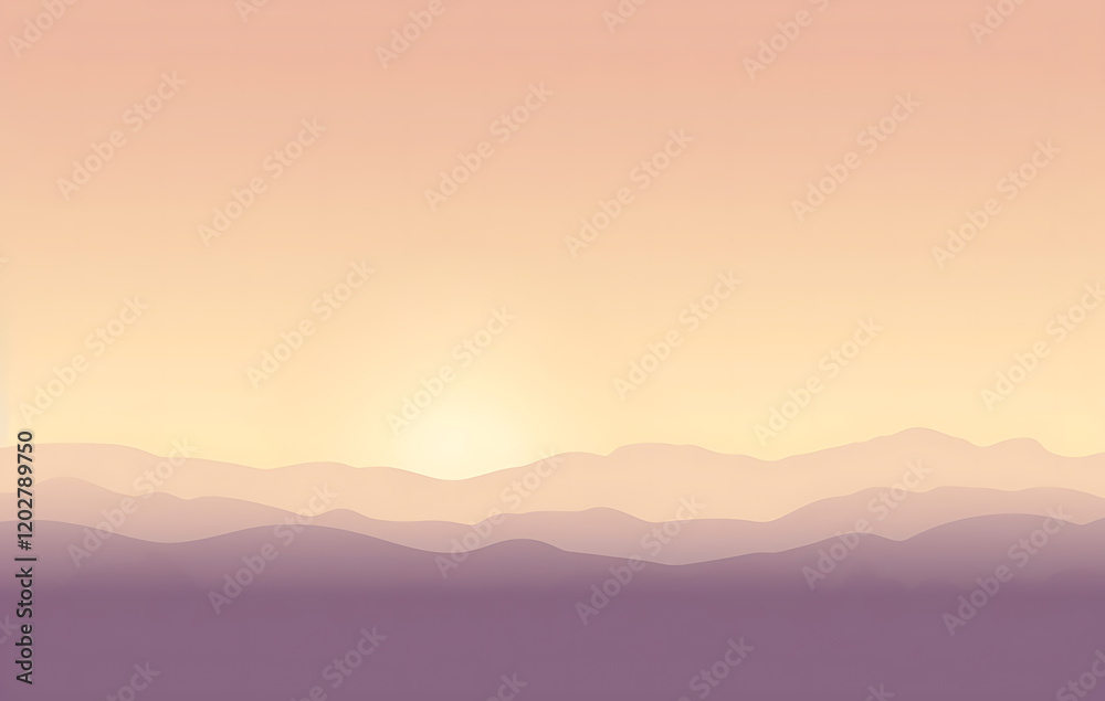 Fototapeta premium Sunset and sunrise in the misty mountains with clouds and fog over a tranquil valley and lake