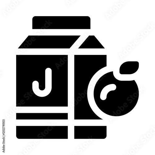 carton of juice glyph icon