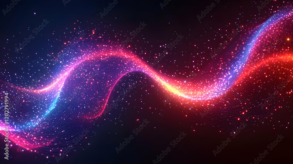 Fototapeta premium Abstract Glowing Particle Wave Background