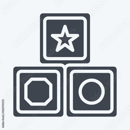 Icon Block. related to Kindergarten symbol. glyph style. design editable