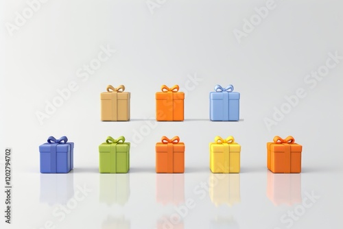 Bursts of Color: Isolated 3D Rendered Gift Boxes and Presents