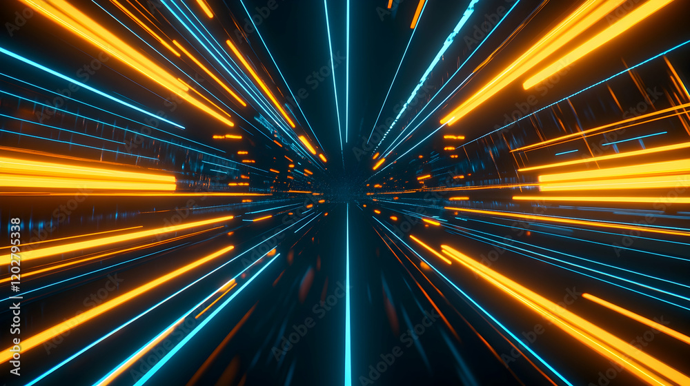 Abstract digital tunnel, glowing neon lines, futuristic speed, background technology, website header Abstract digital tunnel, glowing neon lines, futuristic speed, background technology, website header