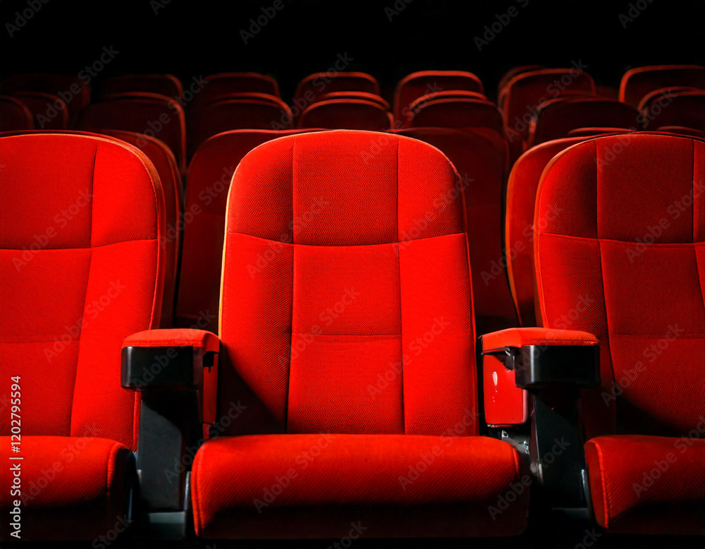 Obraz premium 赤いシートの映画館イメージ