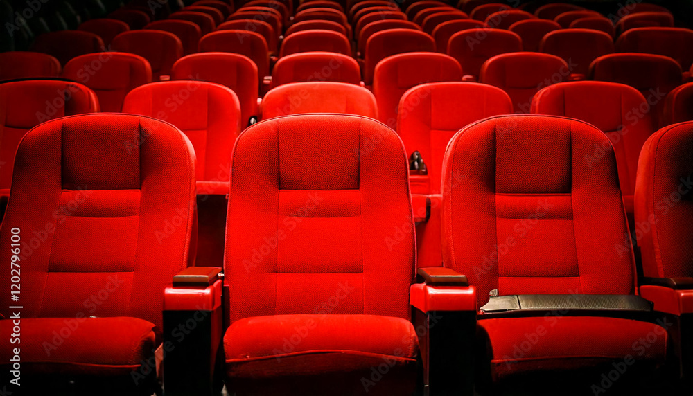 Obraz premium 赤いシートの映画館イメージ