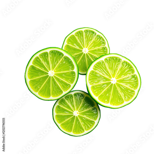 Lime Slices isolated on transparent background