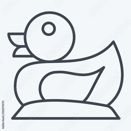 Icon Duck. related to Kindergarten symbol. line style. design editable