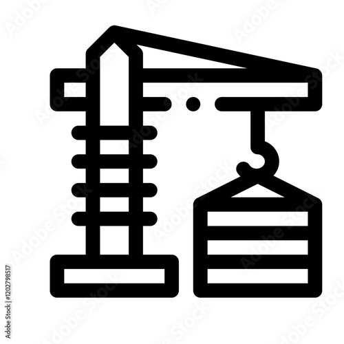 Tower crane line icon