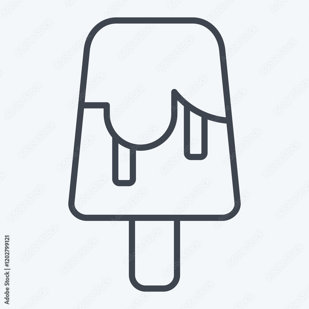Icon Popsicle. related to Kindergarten symbol. line style. design editable Icon Popsicle. related to Kindergarten symbol. line style. design editable
