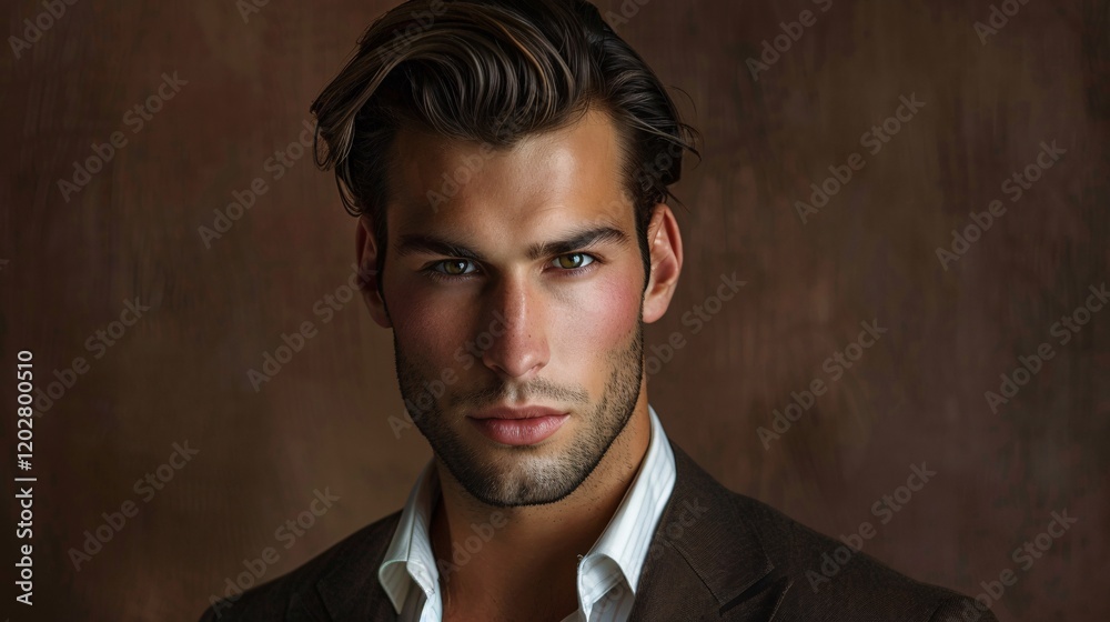 Fototapeta premium Visual dictionary style photograph, based on a handsome man, ultra-high resolution