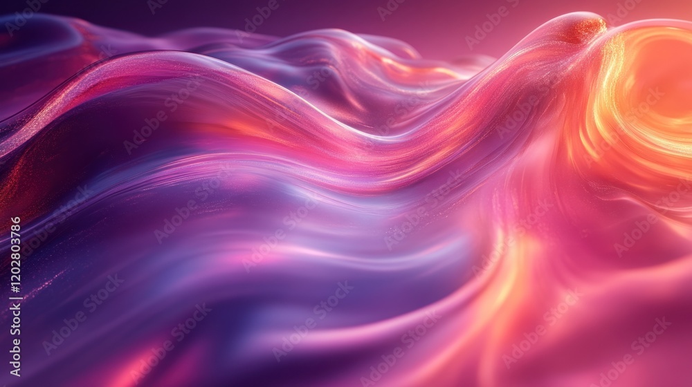 Obraz premium Abstract colorful waves flowing dynamically in a vibrant digital landscape, evoking a sense of movement